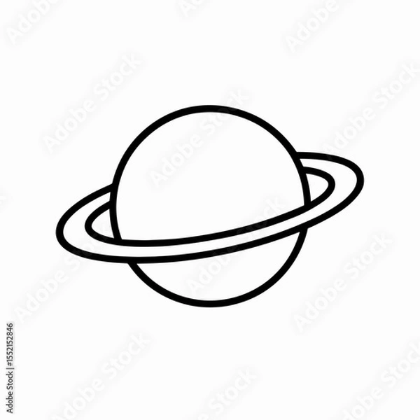 Obraz Ringed planet icon in outline style