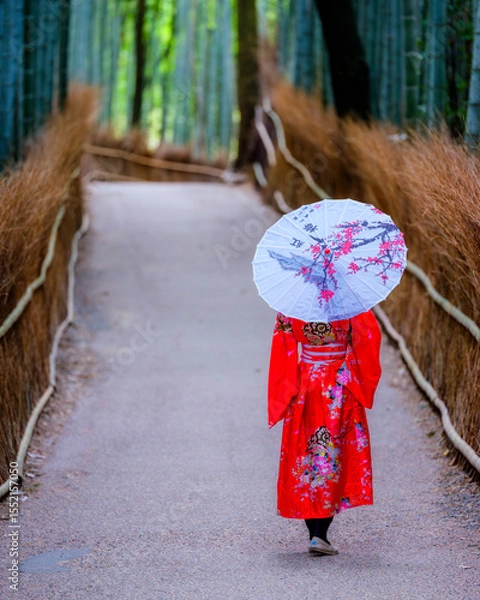 Obraz Geisha in Bamboo forest