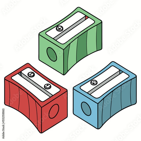 Obraz Colorful Handheld Pencil Sharpeners for School and Office Use