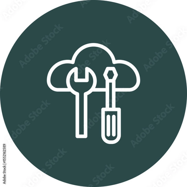 Fototapeta Repair Tools Vector Line icon Design