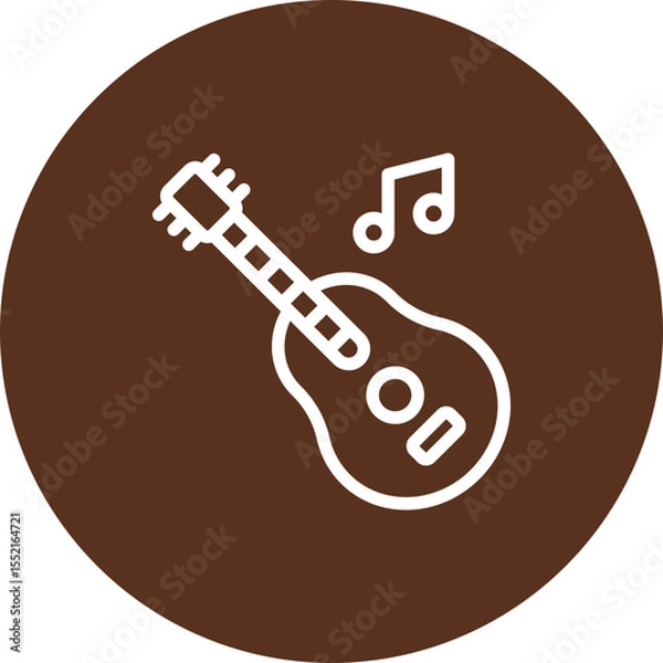 Fototapeta Mexican Guitarist Vector Line Icon Design