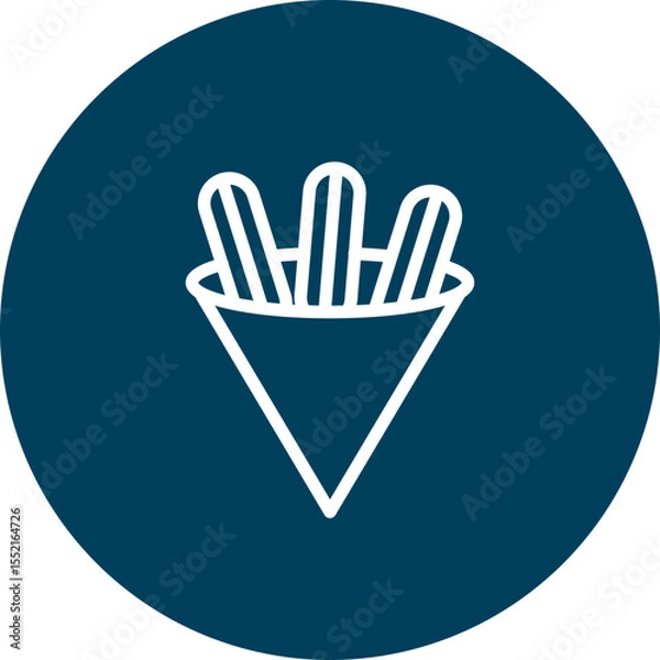 Fototapeta Churros Vector Line Icon Design
