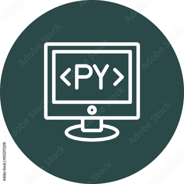 Fototapeta Python Vector Line Icon Design