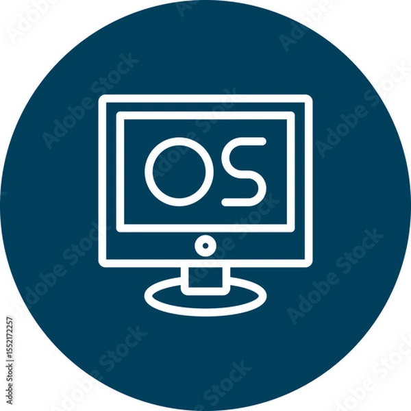 Fototapeta Operating System Vector Line Icon Design