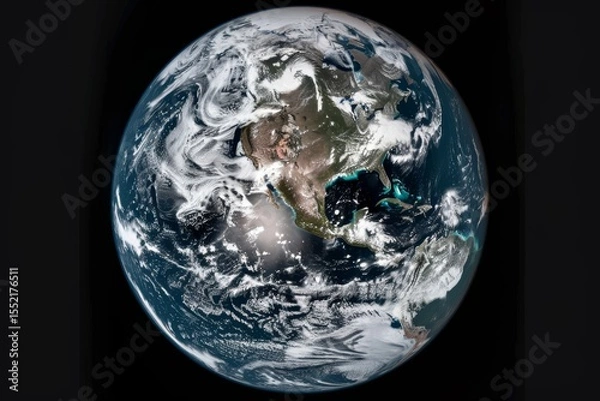 Fototapeta Stunning high-resolution image of earth from space capturing north america