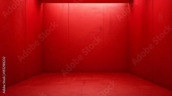 Fototapeta A vivid red room space exhibits depth and texture, ideal for visual concepts and creative background possibilities.