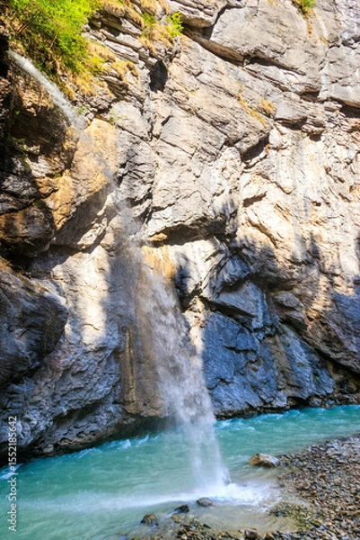 Obraz The Aare Gorge (German: Aareschlucht) is a section of the river Aare that carves through a limestone ridge near the town of Meiringen, in the Bernese Oberland region of Switzerland