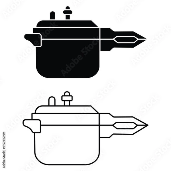 Fototapeta Pressure cooker icon vector set. Silhouette of Pressure cooker symbol sign for mobile concept and web design. Vector illustration.
