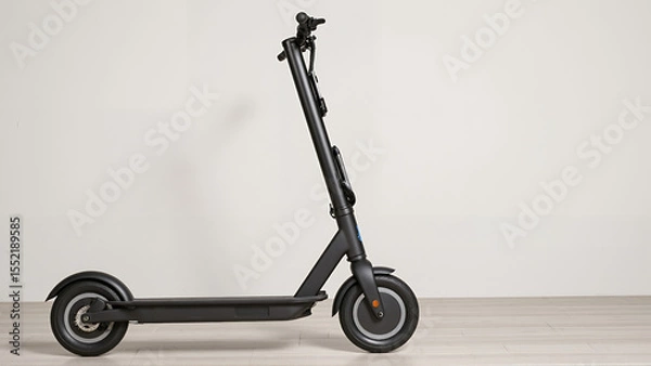 Fototapeta Electric scooter in minimalist design on light-colored background  