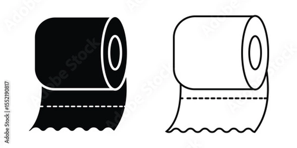 Fototapeta Toilet paper icon vector set. Silhouette of Tissue and toilet paper roll vector symbol design. Outline icon of tissue paper. Vector illustration.