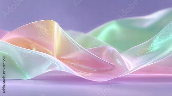 Fototapeta Iridescent Pastel Foil Background with Color Shifting