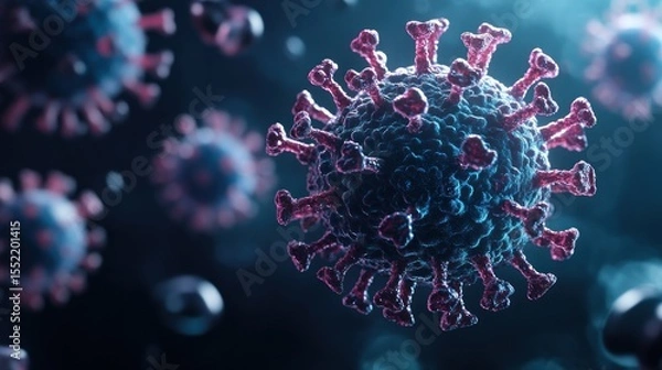 Fototapeta Close-up view of a virus particle.