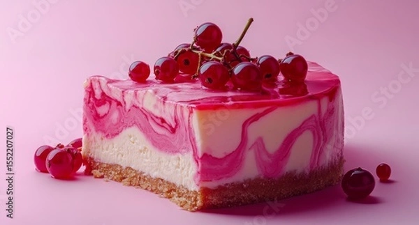 Obraz fresh creamy raspberry cheesecake