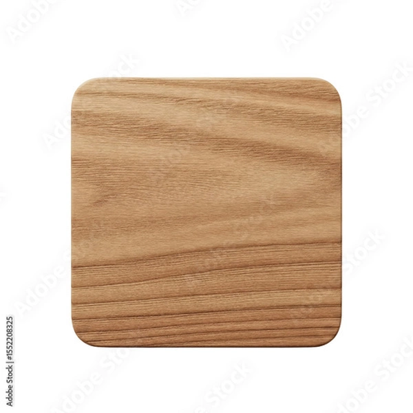 Fototapeta Square wooden coaster mockup isolated on transparent background
