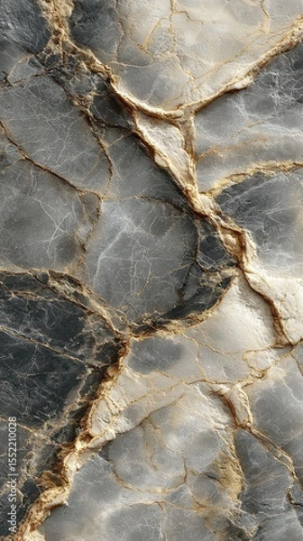 Fototapeta High-quality close-up of textured marble surface showcasing dark hues and golden veins in a modern design