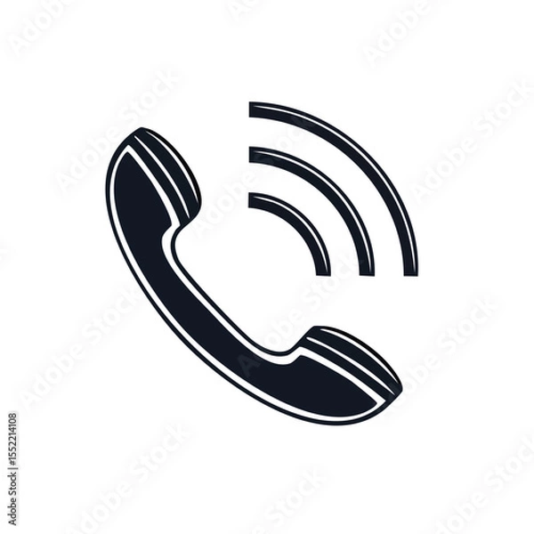 Fototapeta Phone Ringing Illustration of Call Icon Handset on Black Background
