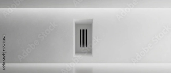 Fototapeta Minimalist Vent Opening in Stark White Wall with Clean Lines