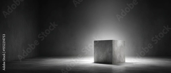 Fototapeta Minimalist Architectural Element in Dark Space with Soft Lighting
