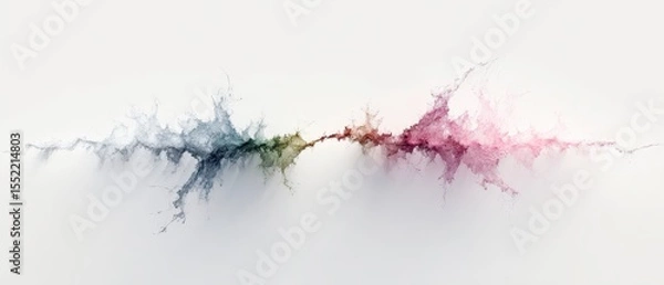 Fototapeta Minimalist Abstract Visual Art with Jagged Colorful Lines