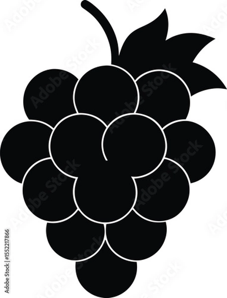 Obraz Silhouette of a Grape Bunch A Simple, Elegant Vector Illustration