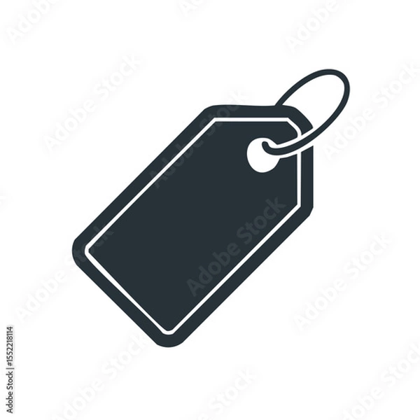 Fototapeta Isolated price tag with loop sale promotion offer discount badge vector illustration for design and business use black and white