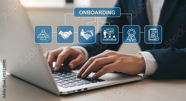 Fototapeta Streamlining Employee Onboarding Processes for Enhanced Company Culture and Productivity Through Digital Solutions