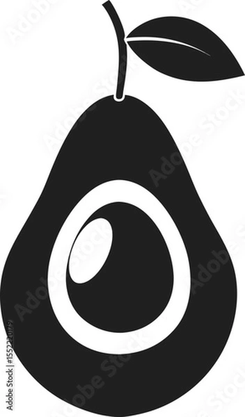 Obraz Healthy Avocado Illustration  A Simple, Elegant Design of a Ripe Avocado, Perfect for Health, Food, and Nutrition Related Projects