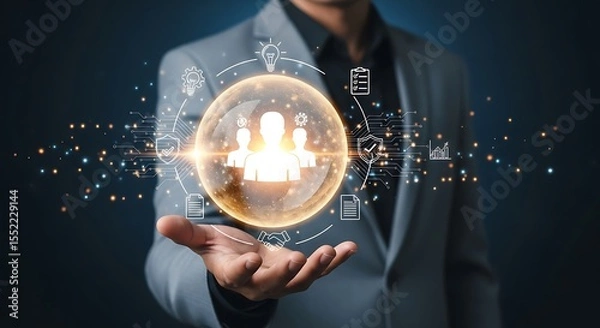 Obraz Expertly Managing and Visualizing Business Personnel Through Advanced Digital Technology and Data Analytics