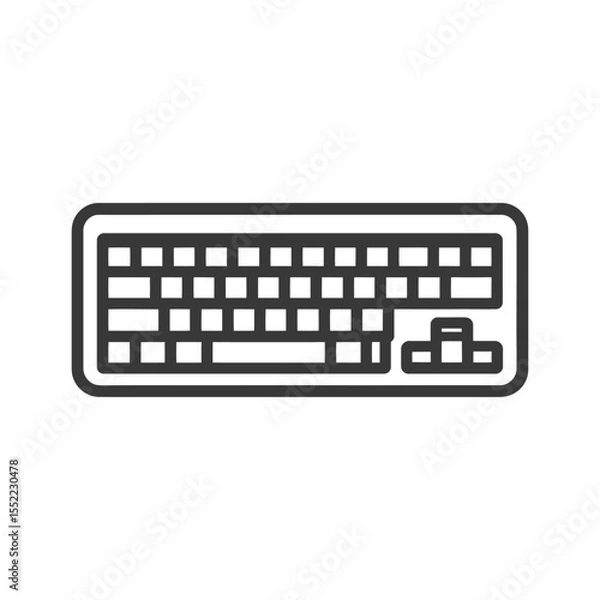 Fototapeta Minimalist Keyboard Icon: Clean Line Art for Technology and Communication