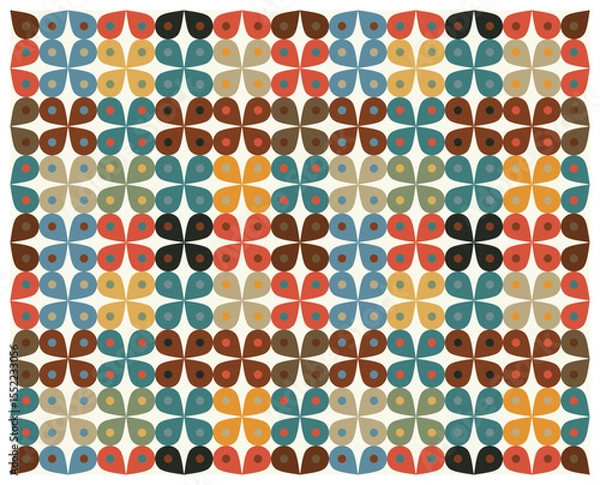 Fototapeta Decorative background seamless vector pattern. Architectural backdrop and textile surface pattern designs series