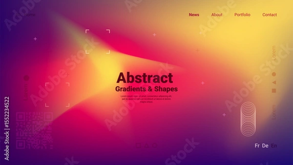 Fototapeta This artwork features a blend of vibrant colors, creating abstract gradients and shapes. It represents contemporary digital design trends, highlighting creativity in visual communication.