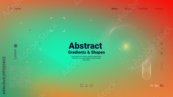 Fototapeta Colorful gradients blend seamlessly together in an abstract design, showcasing shapes and fluid lines that evoke a sense of creativity and modernity. This digital artwork suits various projects.