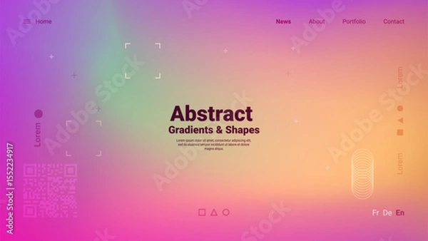 Fototapeta This vibrant abstract design showcases a blend of gradients and geometric shapes, creating a dynamic visual experience with a soft yet interesting color palette.