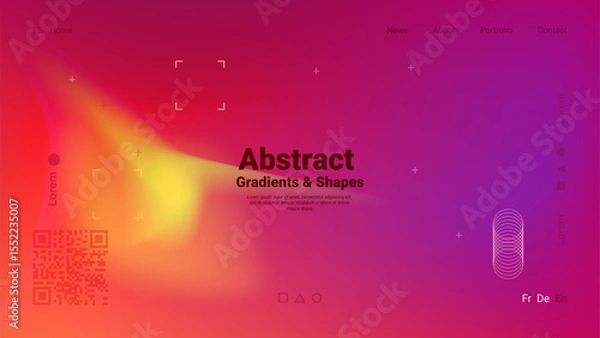 Fototapeta Vibrant hues blend seamlessly in an abstract composition showcasing gradients and shapes. The design reflects contemporary artistic trends with a focus on color and form.