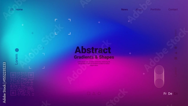 Fototapeta A colorful digital background featuring smooth gradients of blue and pink, with simple geometric shapes. This design emphasizes modern aesthetics and creativity.