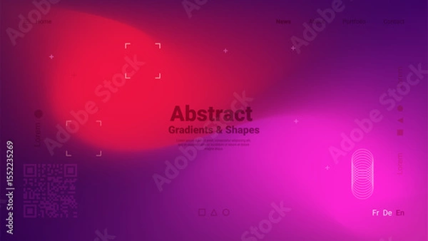 Fototapeta Bright colors blend harmoniously in this abstract design showcasing gradients and shapes, creating an engaging visual experience. The layout includes various interactive elements.