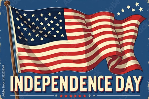 Fototapeta american flag with stars and stripes independence day 4th july background