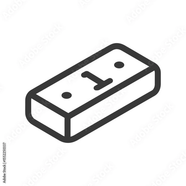 Fototapeta Isometric Number One Tile: Minimalist Design with Rounded Edges and Dots