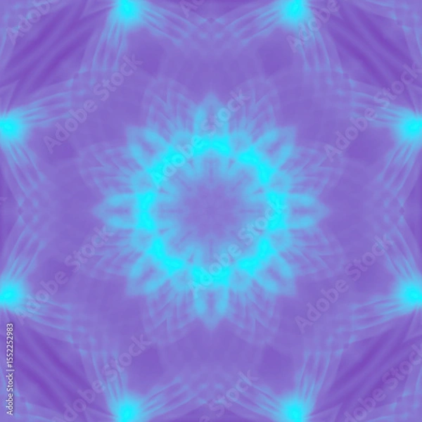 Fototapeta Symmetrical illustration in the shape of a pink and purple star. 3d rendering
