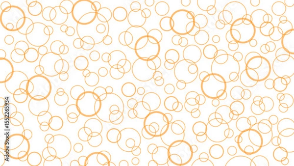 Fototapeta Orange bubbles on white background, wallpaper with disks, circles, air bubbles. Flight effect, light airy drawing.