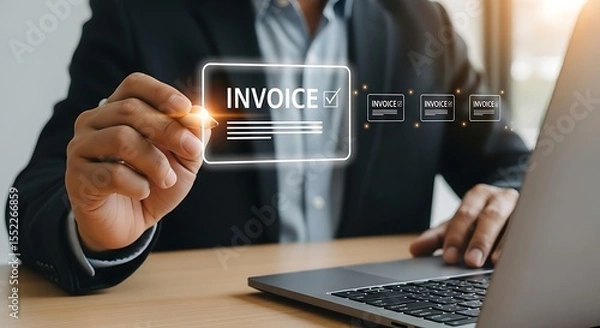 Fototapeta Seamlessly Manage Financial Transactions with Digital Invoicing and Efficient Bill Payment Solutions for Business Growth