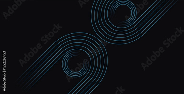 Fototapeta Blue abstract background with swirling light waves, a perfect vector design element