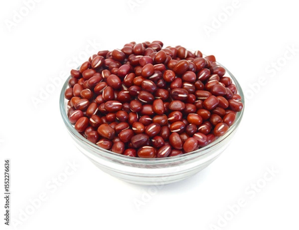 Obraz Adzuki beans pouring on white background