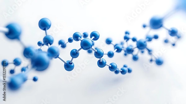 Obraz Molecular Visualization of Blue Connected Atoms