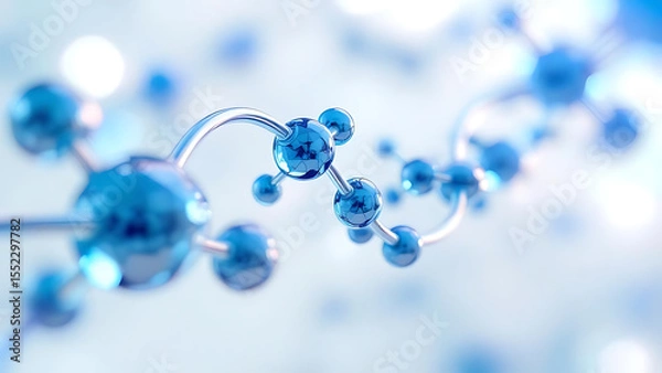 Obraz Macro View of Blue Molecular Bonding Elements