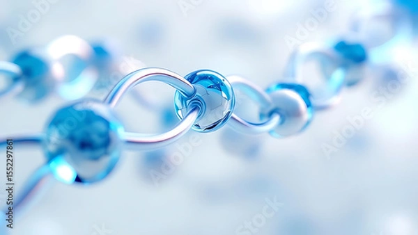 Obraz 3D Close-Up of Molecular Chain Connection