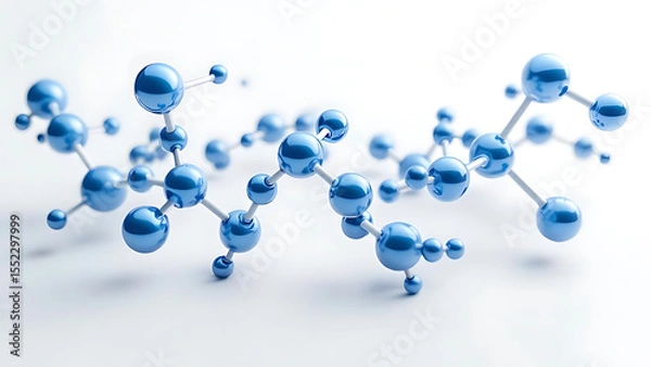 Obraz Scientific Blue Molecule Model for Research Design