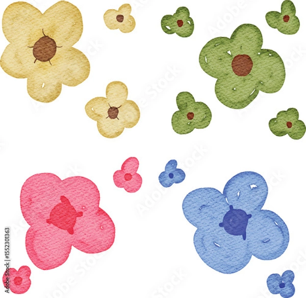 Fototapeta watercolor flower background seamless pattern texture for your design