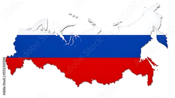 Obraz Clean Design of Russian Flag over Map Outline
