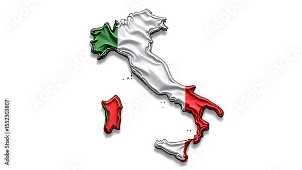 Obraz Stylized Italy Map with National Colors